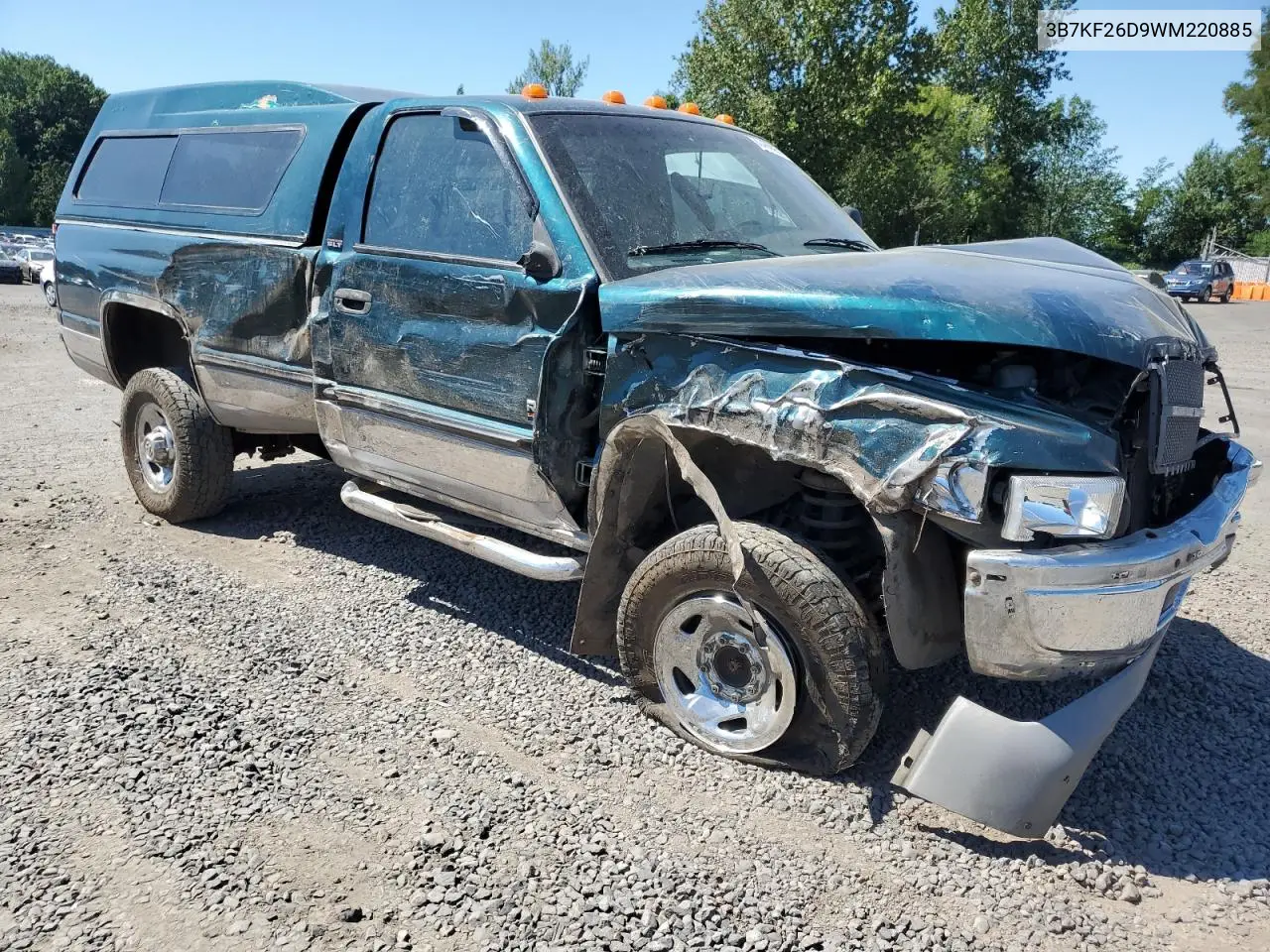 1998 Dodge Ram 2500 VIN: 3B7KF26D9WM220885 Lot: 63468695