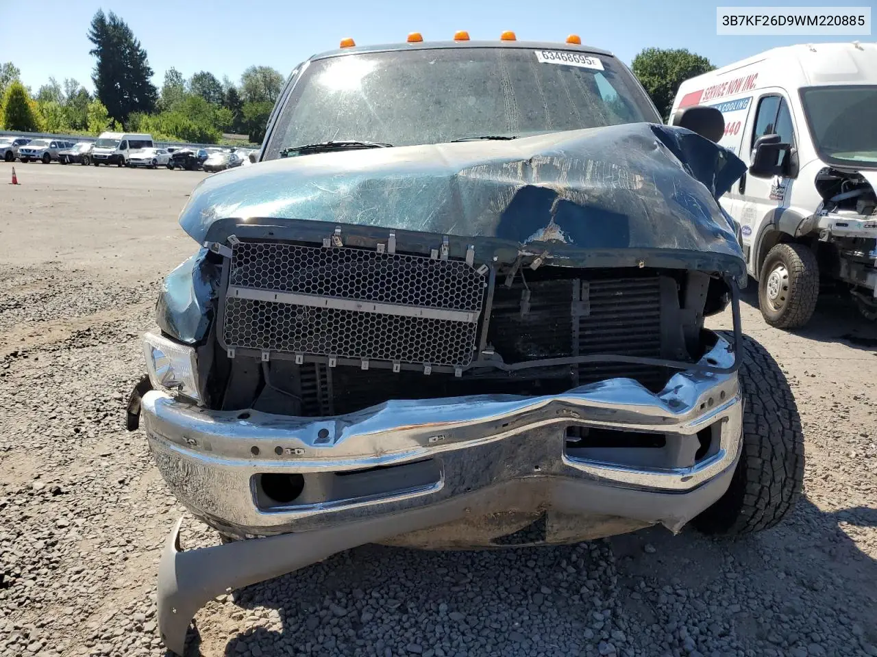 1998 Dodge Ram 2500 VIN: 3B7KF26D9WM220885 Lot: 63468695