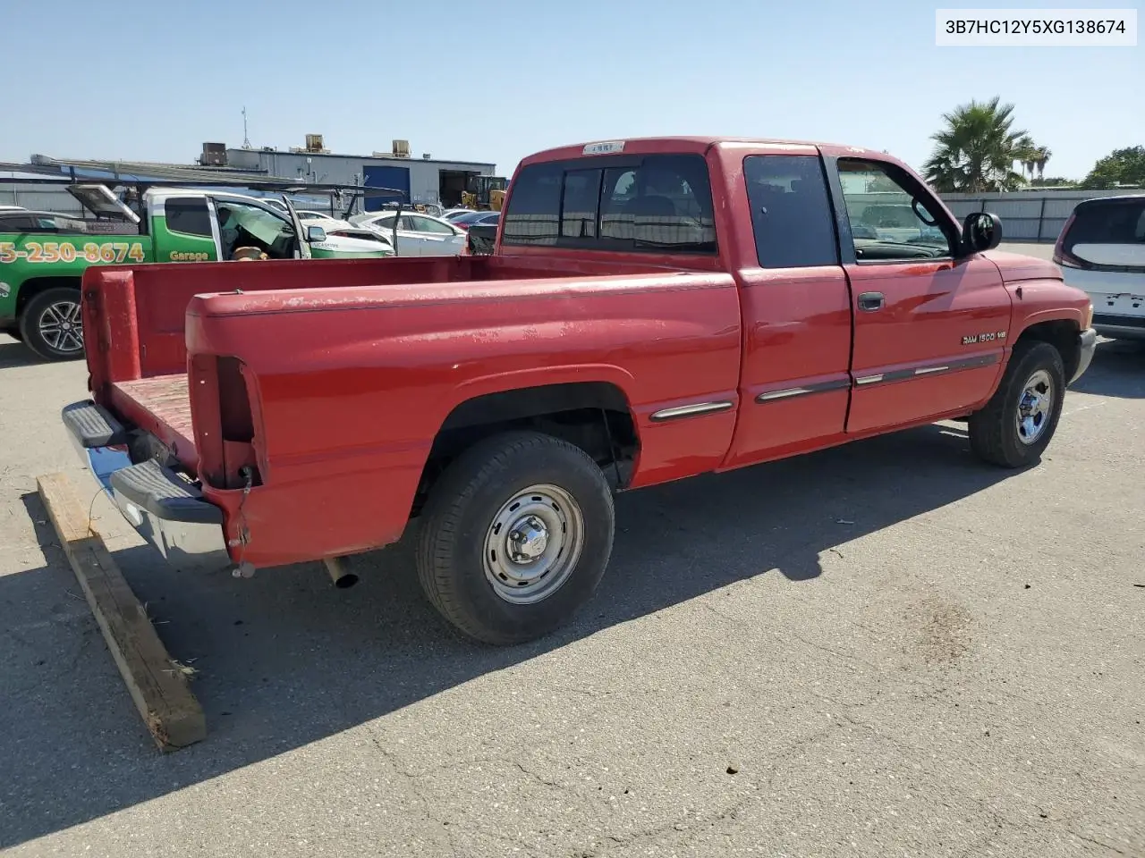 1999 Dodge Ram 1500 VIN: 3B7HC12Y5XG138674 Lot: 62539265