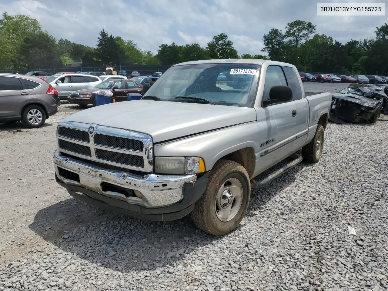 2000 Dodge Ram 1500 VIN: 3B7HC13Y4YG155725 Lot: 56171315