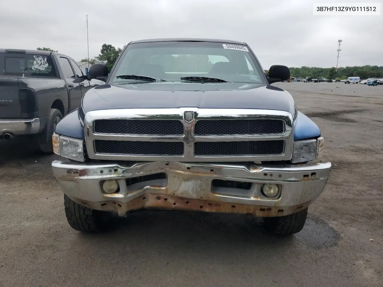 2000 Dodge Ram 1500 VIN: 3B7HF13Z9YG111512 Lot: 59499945