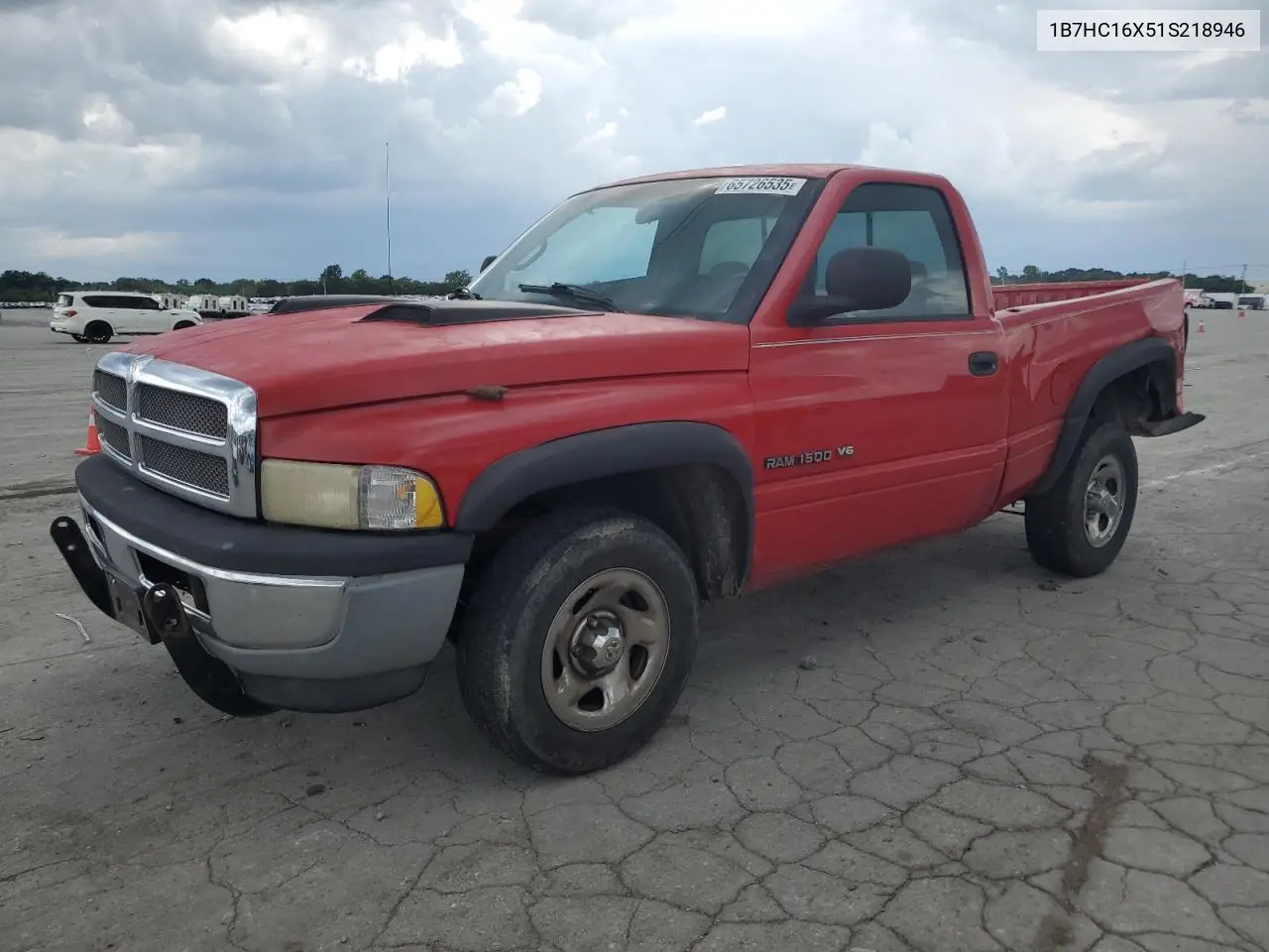 2001 Dodge Ram 1500 VIN: 1B7HC16X51S218946 Lot: 65726535