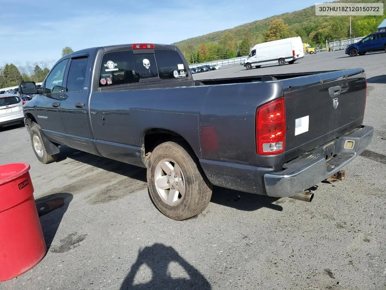 2002 Dodge Ram 1500 VIN: 3D7HU18Z12G150722 Lot: 54432165