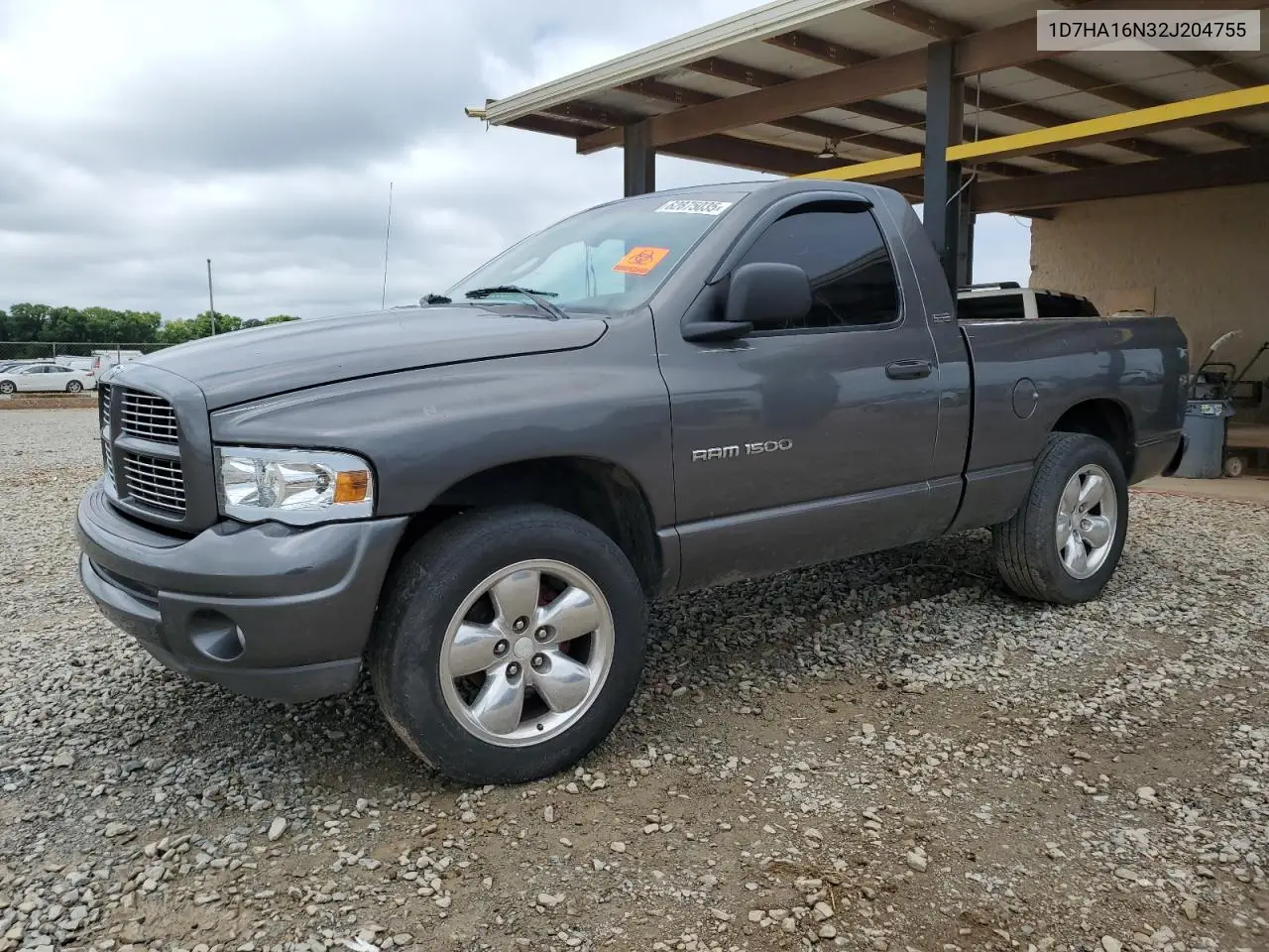 2002 Dodge Ram 1500 VIN: 1D7HA16N32J204755 Lot: 62875035