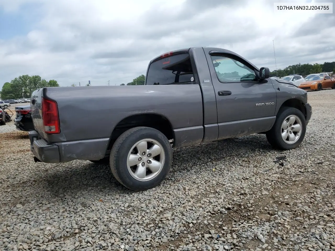 2002 Dodge Ram 1500 VIN: 1D7HA16N32J204755 Lot: 62875035