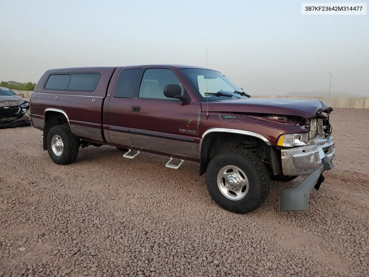 2002 Dodge Ram 2500 VIN: 3B7KF23642M314477 Lot: 62960605