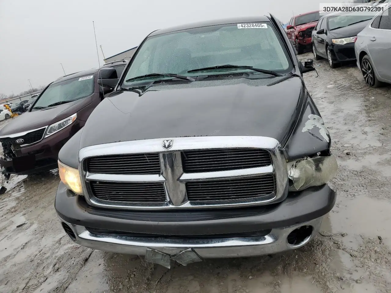 2003 Dodge Ram 2500 St VIN: 3D7KA28D63G792301 Lot: 42328405