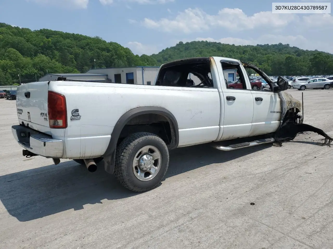 2003 Dodge Ram 2500 St VIN: 3D7KU28C43G789587 Lot: 59521905