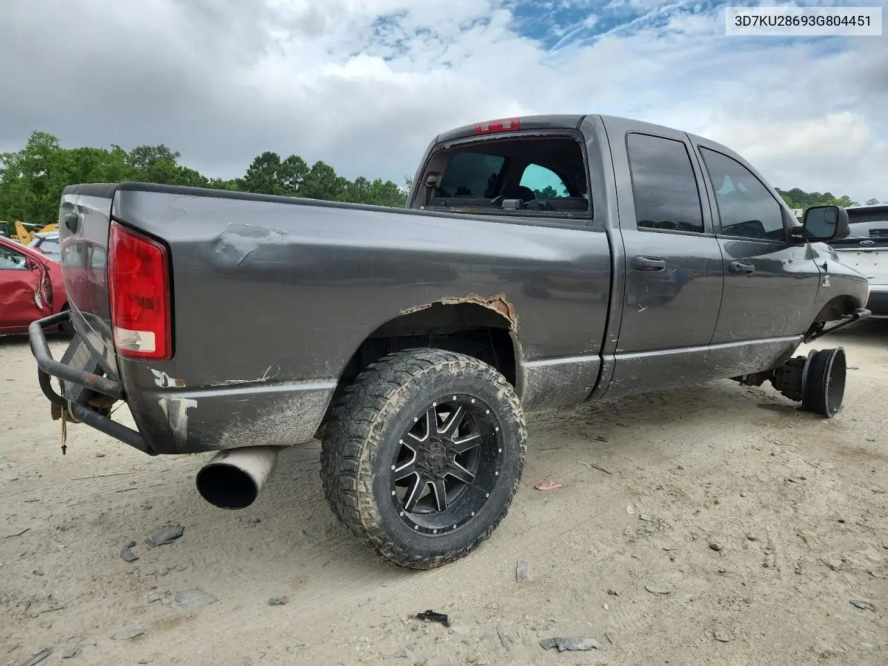 2003 Dodge Ram 2500 St VIN: 3D7KU28693G804451 Lot: 63024465