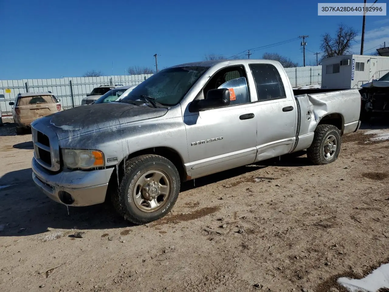 2004 Dodge Ram 2500 St VIN: 3D7KA28D64G182996 Lot: 51732575