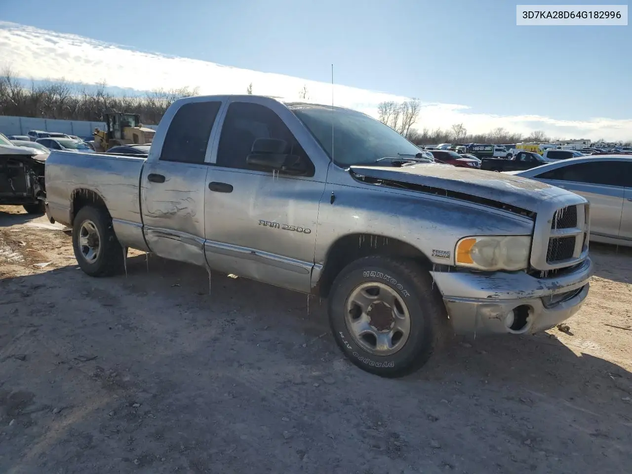 2004 Dodge Ram 2500 St VIN: 3D7KA28D64G182996 Lot: 51732575