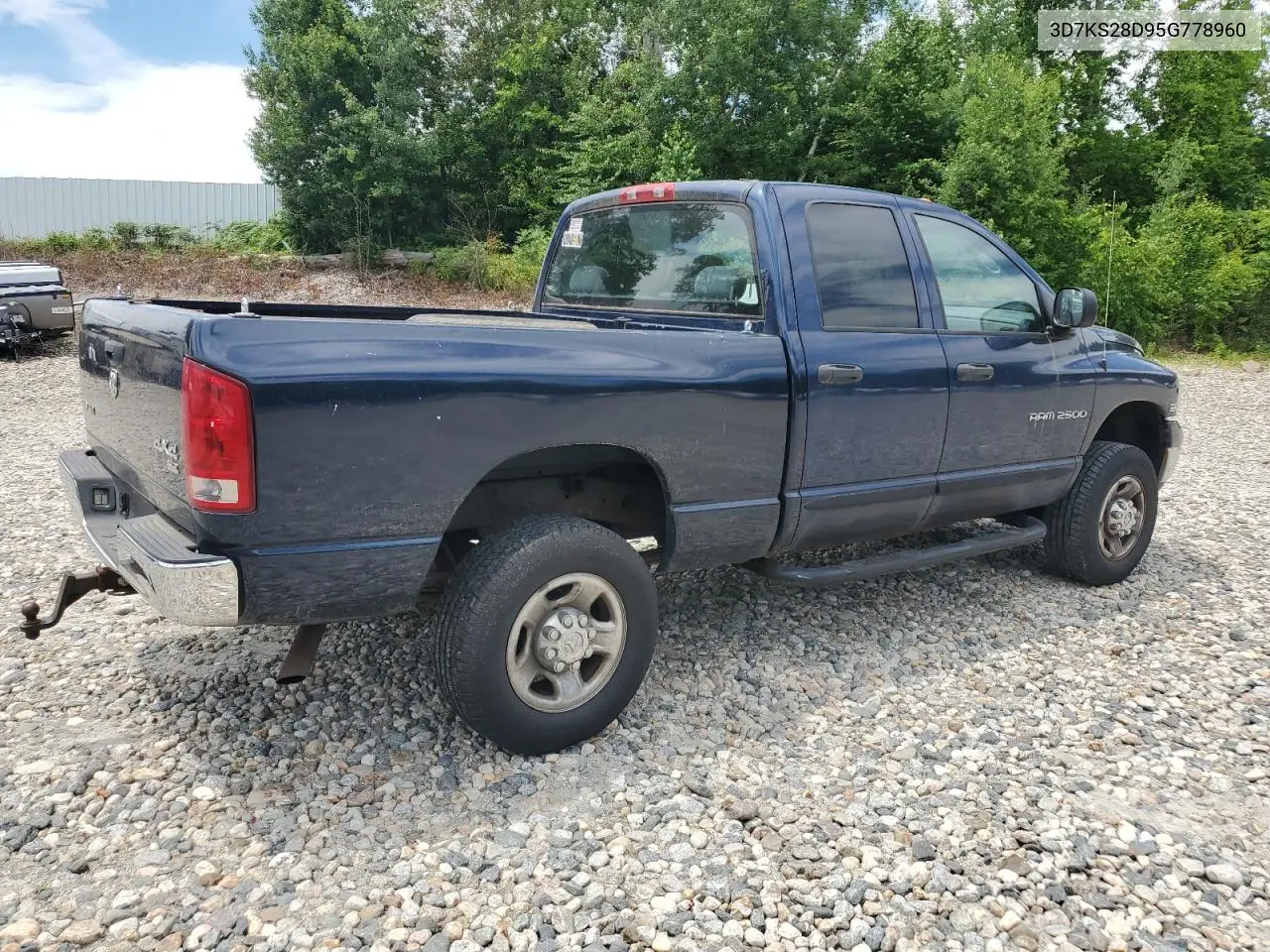 2005 Dodge Ram 2500 St VIN: 3D7KS28D95G778960 Lot: 62693095