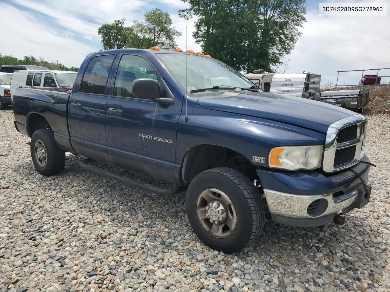 2005 Dodge Ram 2500 St VIN: 3D7KS28D95G778960 Lot: 62693095