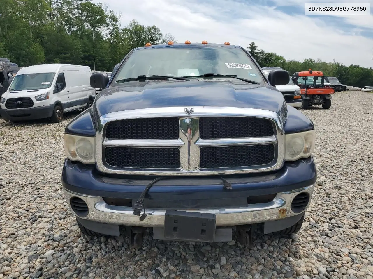2005 Dodge Ram 2500 St VIN: 3D7KS28D95G778960 Lot: 62693095