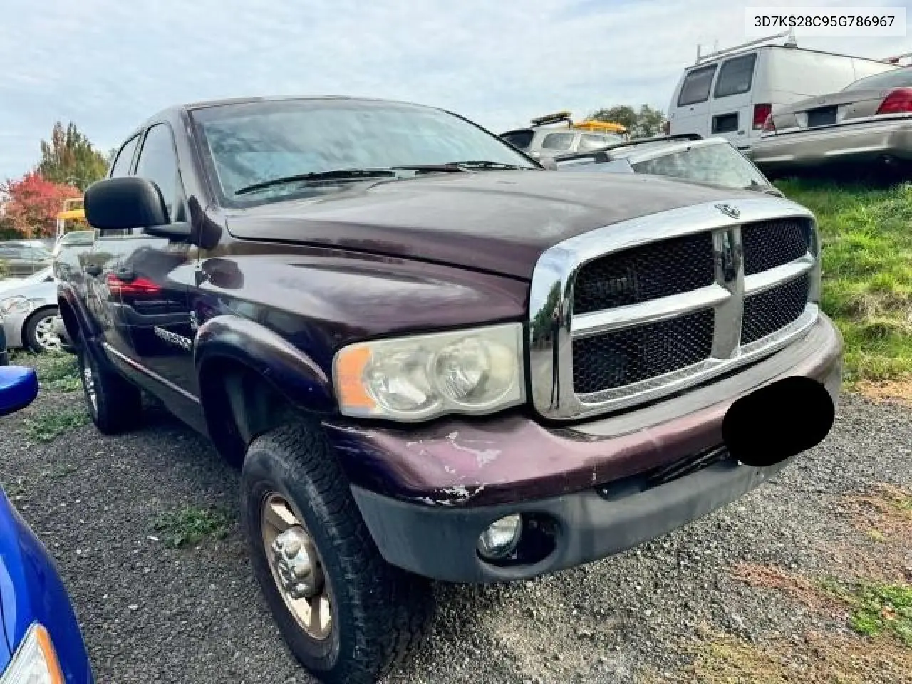 2005 Dodge Ram 2500 St VIN: 3D7KS28C95G786967 Lot: 63129255