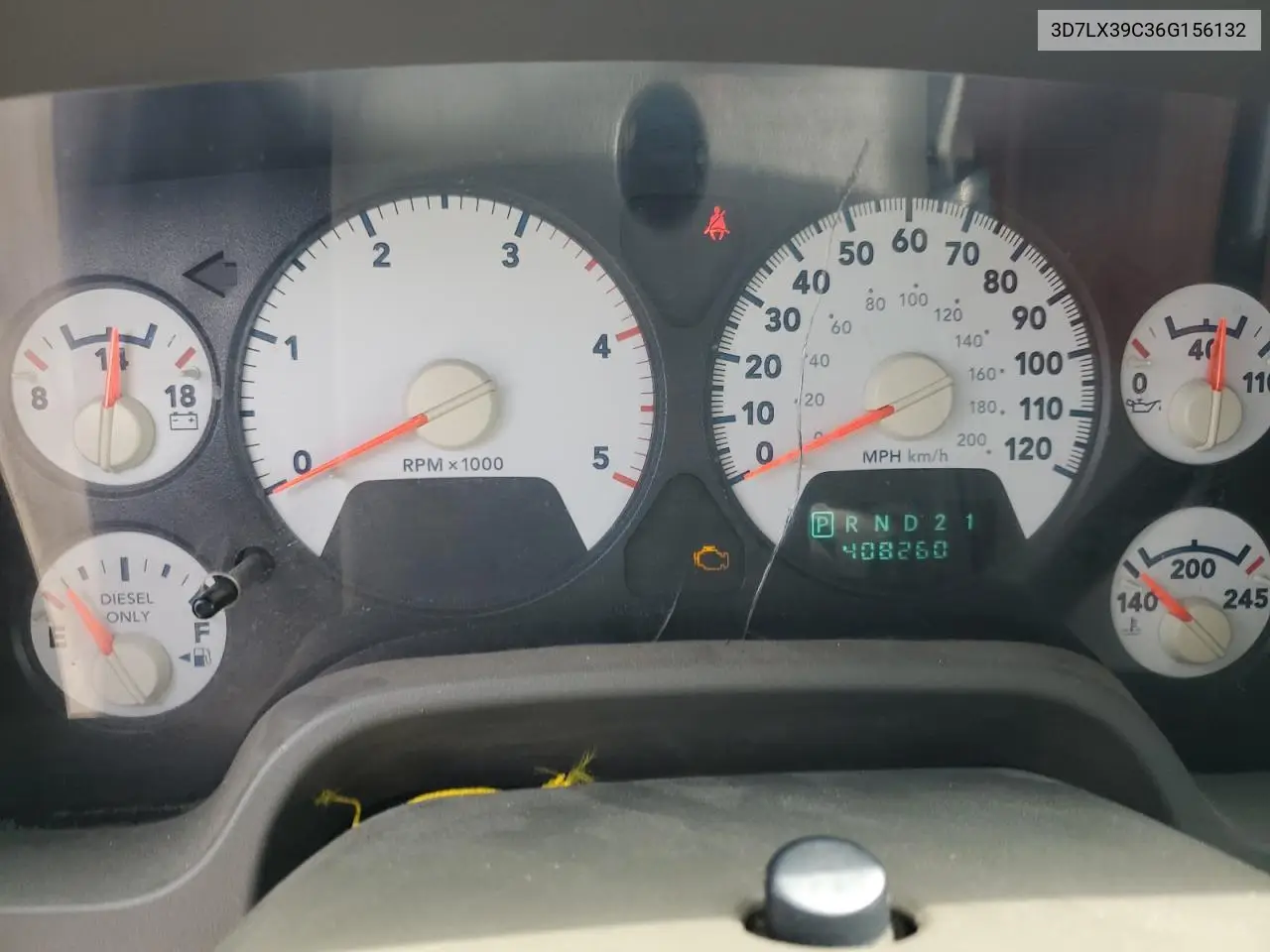 2006 Dodge Ram 3500 VIN: 3D7LX39C36G156132 Lot: 58758525