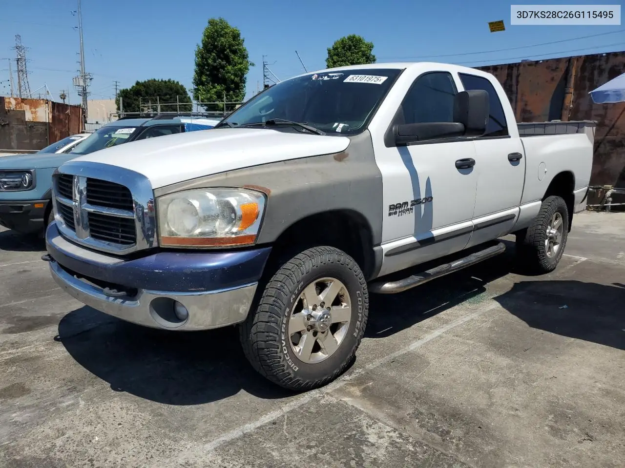 2006 Dodge Ram 2500 St VIN: 3D7KS28C26G115495 Lot: 63101975