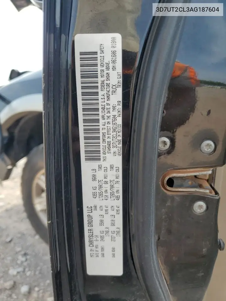 2010 Dodge Ram 2500 VIN: 3D7UT2CL3AG187604 Lot: 60067495