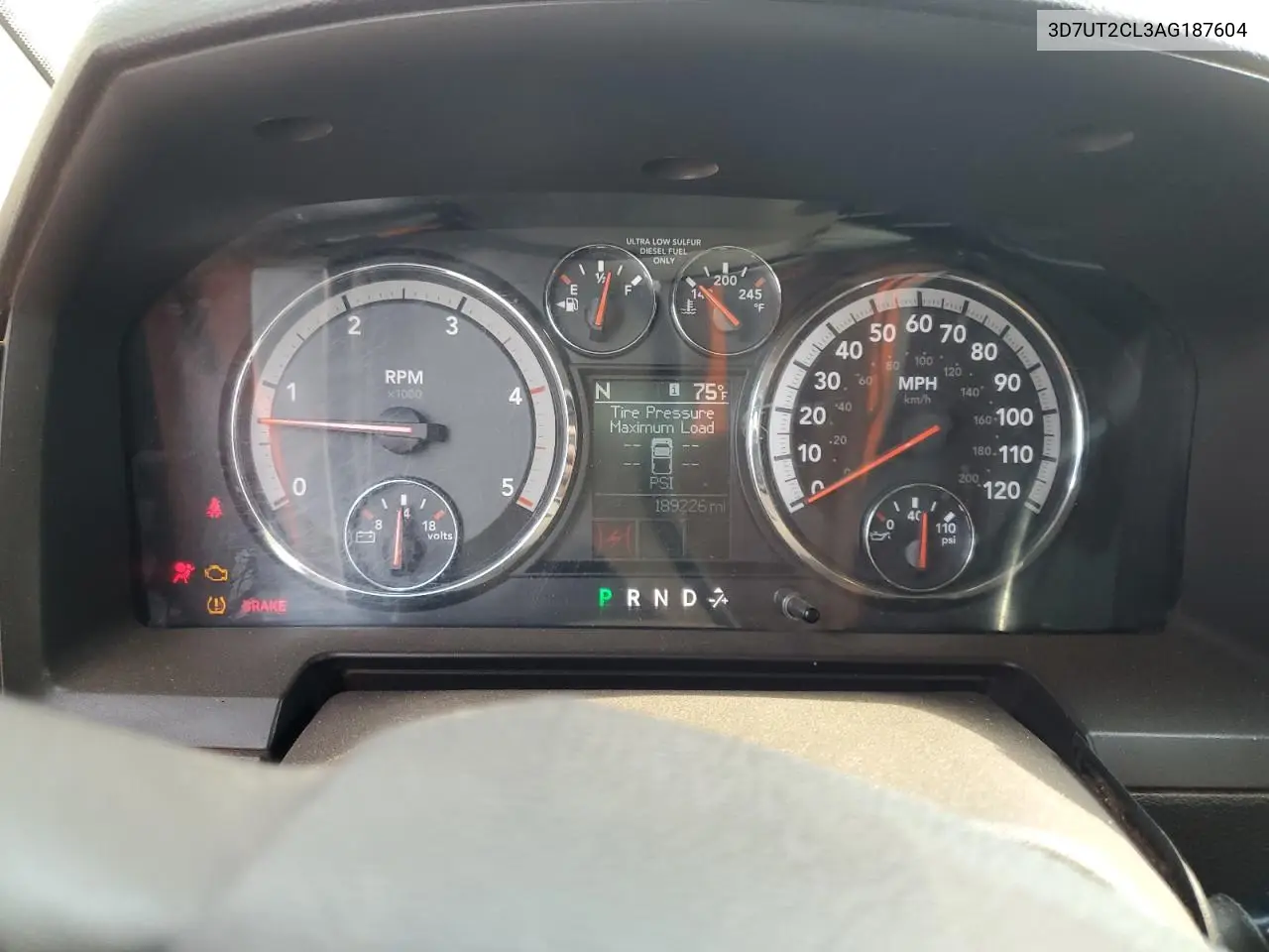 2010 Dodge Ram 2500 VIN: 3D7UT2CL3AG187604 Lot: 60067495