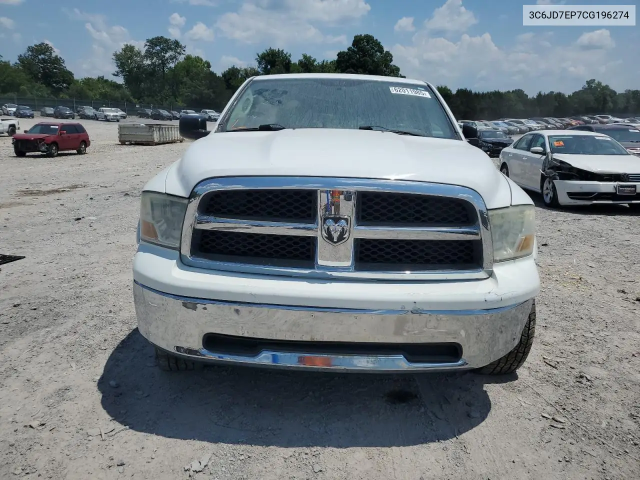 2012 Dodge Ram 1500 Slt VIN: 3C6JD7EP7CG196274 Lot: 62011985