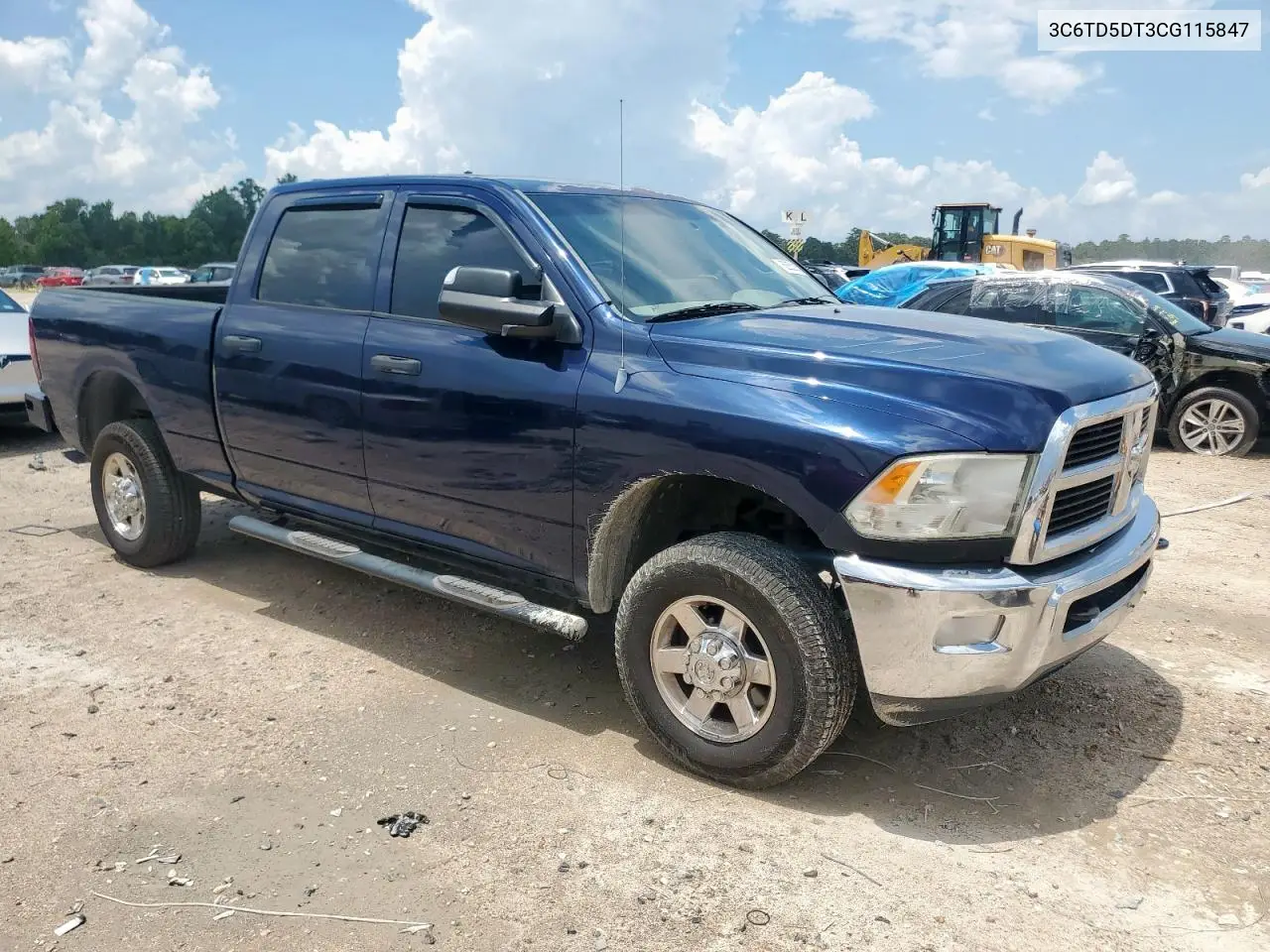 2012 Dodge Ram 2500 Slt VIN: 3C6TD5DT3CG115847 Lot: 62653155