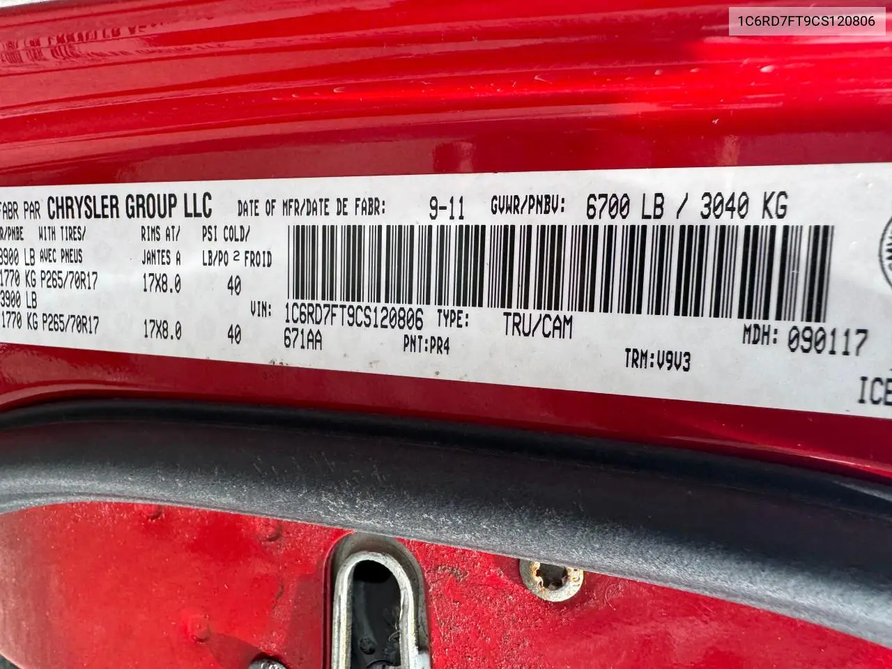 2012 Dodge Ram 1500 St VIN: 1C6RD7FT9CS120806 Lot: 63516255