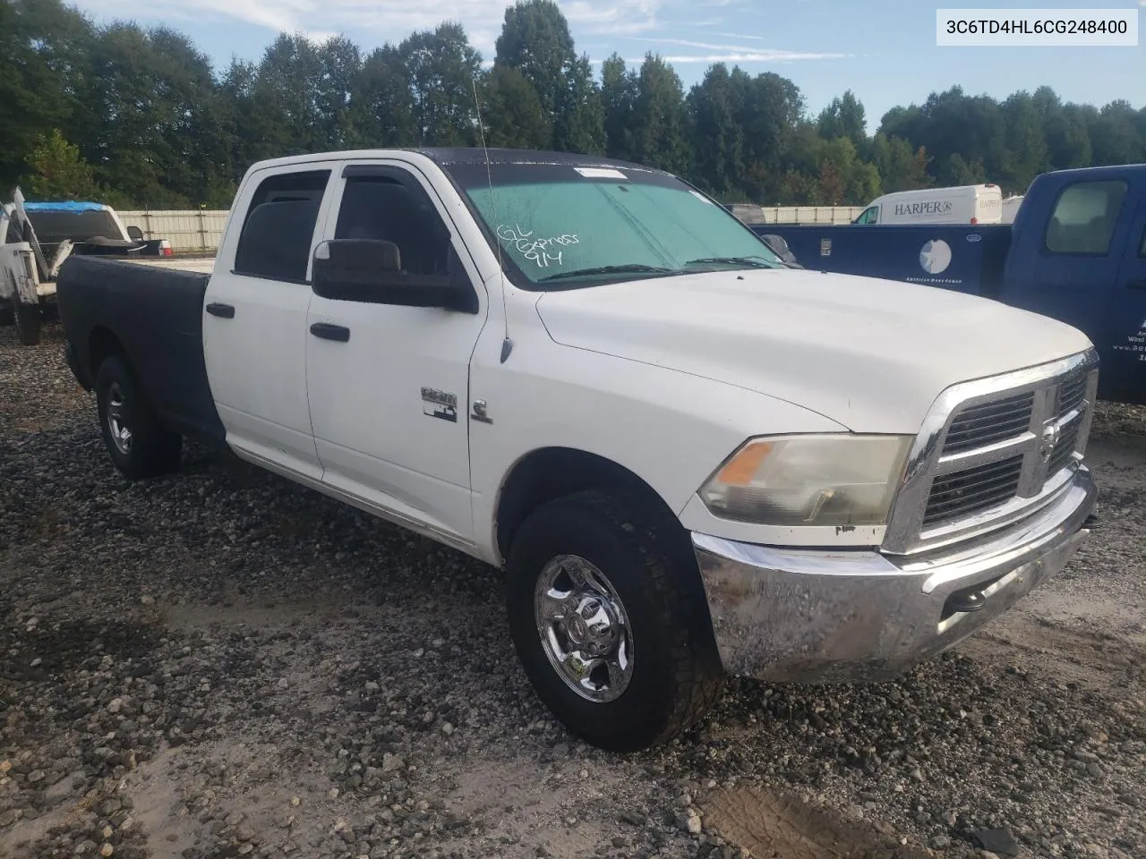 2012 Dodge Ram 2500 St VIN: 3C6TD4HL6CG248400 Lot: 70622414