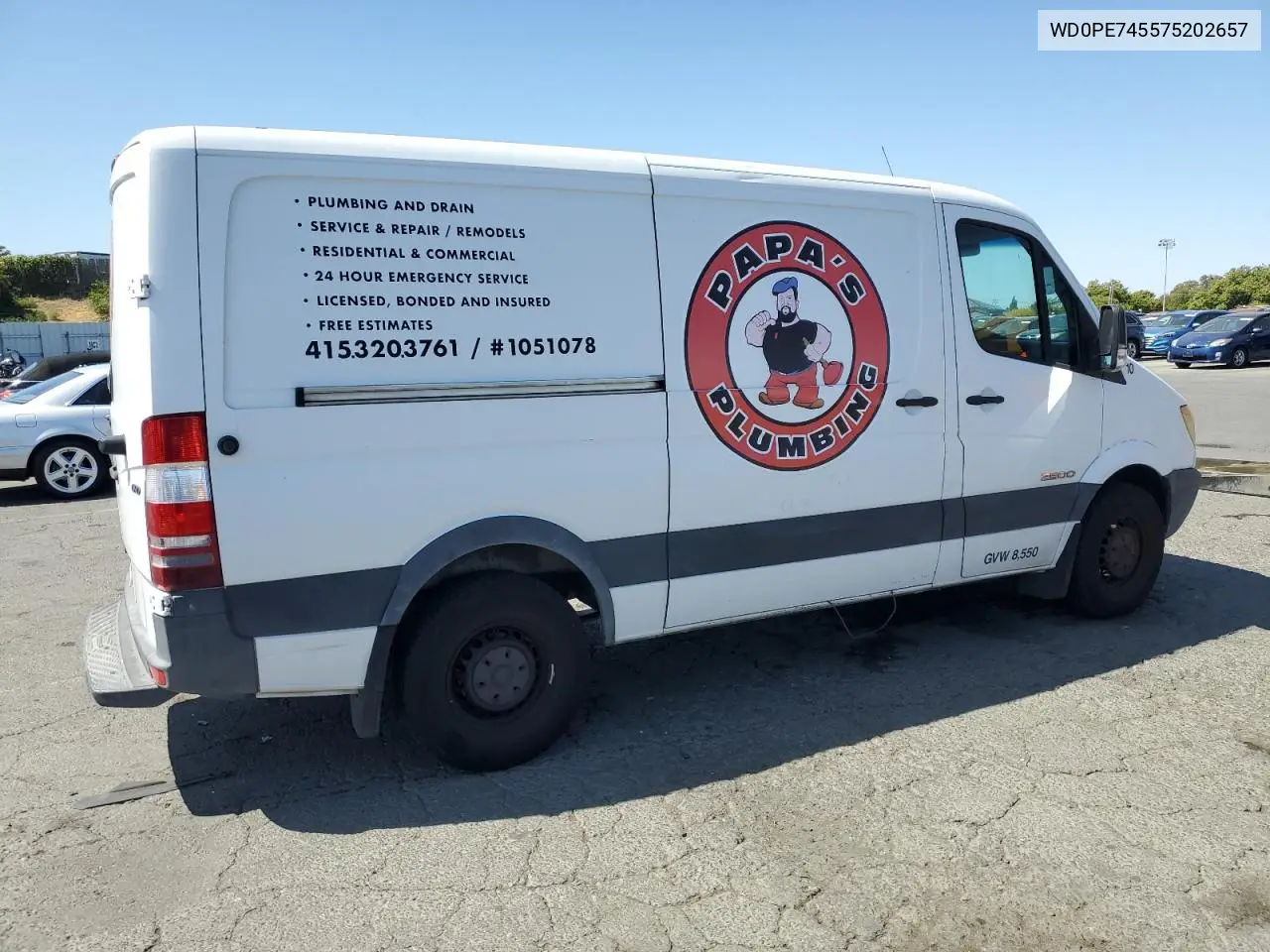 2007 Dodge Sprinter 2500 VIN: WD0PE745575202657 Lot: 61429915