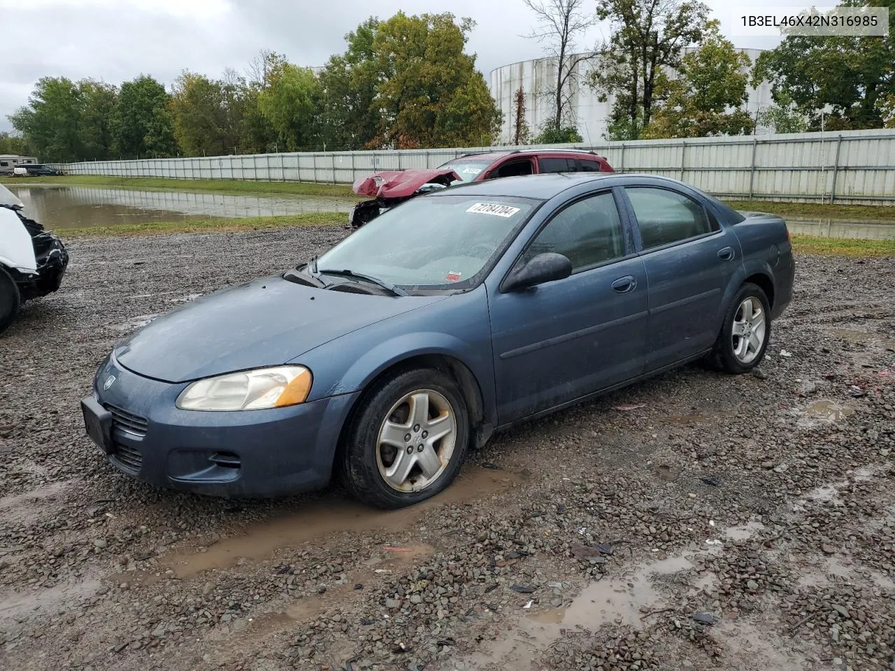 2002 Dodge Stratus Se Plus VIN: 1B3EL46X42N316985 Lot: 72784704
