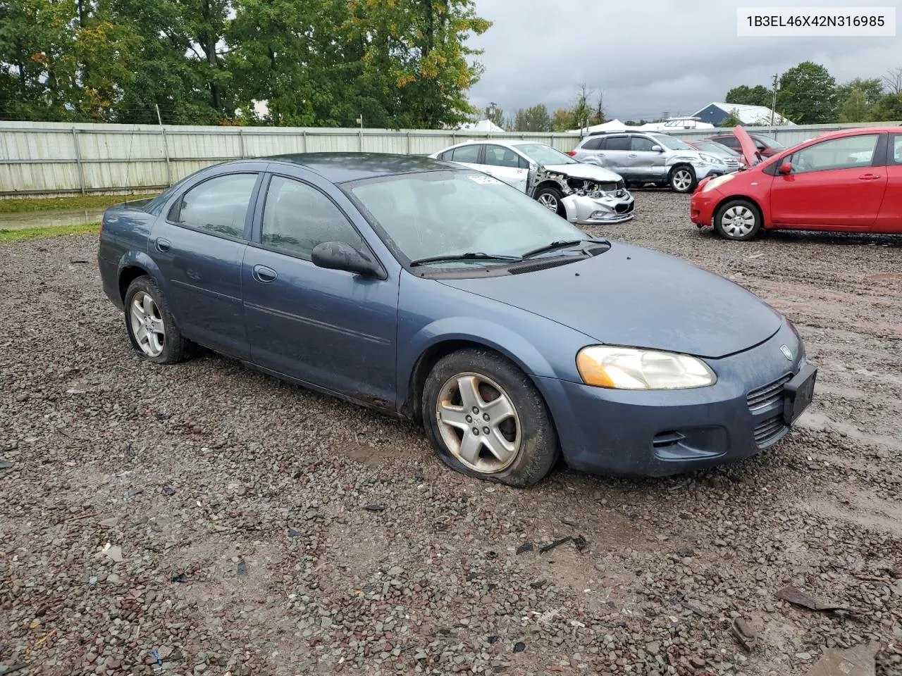 2002 Dodge Stratus Se Plus VIN: 1B3EL46X42N316985 Lot: 72784704