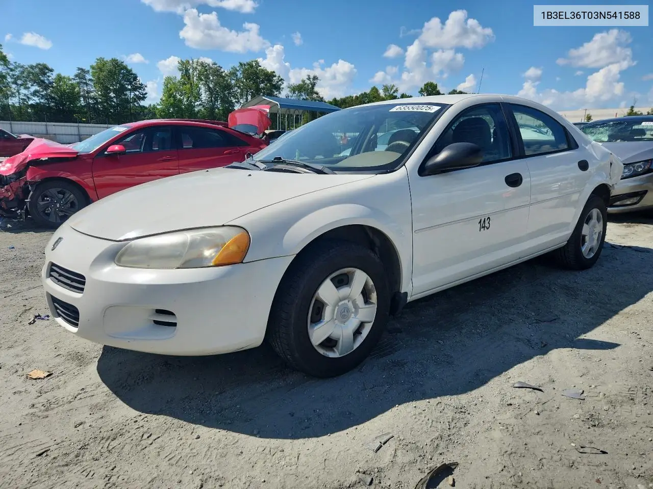 2003 Dodge Stratus Se VIN: 1B3EL36T03N541588 Lot: 63550025
