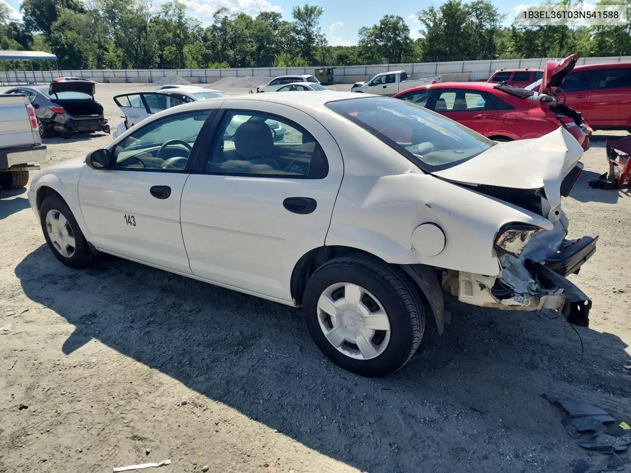 2003 Dodge Stratus Se VIN: 1B3EL36T03N541588 Lot: 63550025