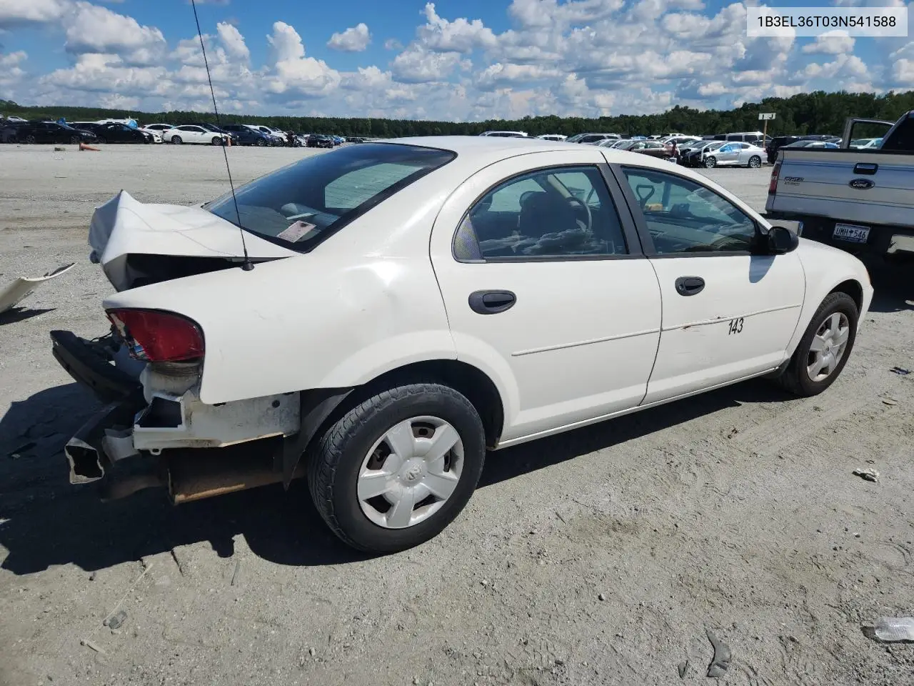 2003 Dodge Stratus Se VIN: 1B3EL36T03N541588 Lot: 63550025
