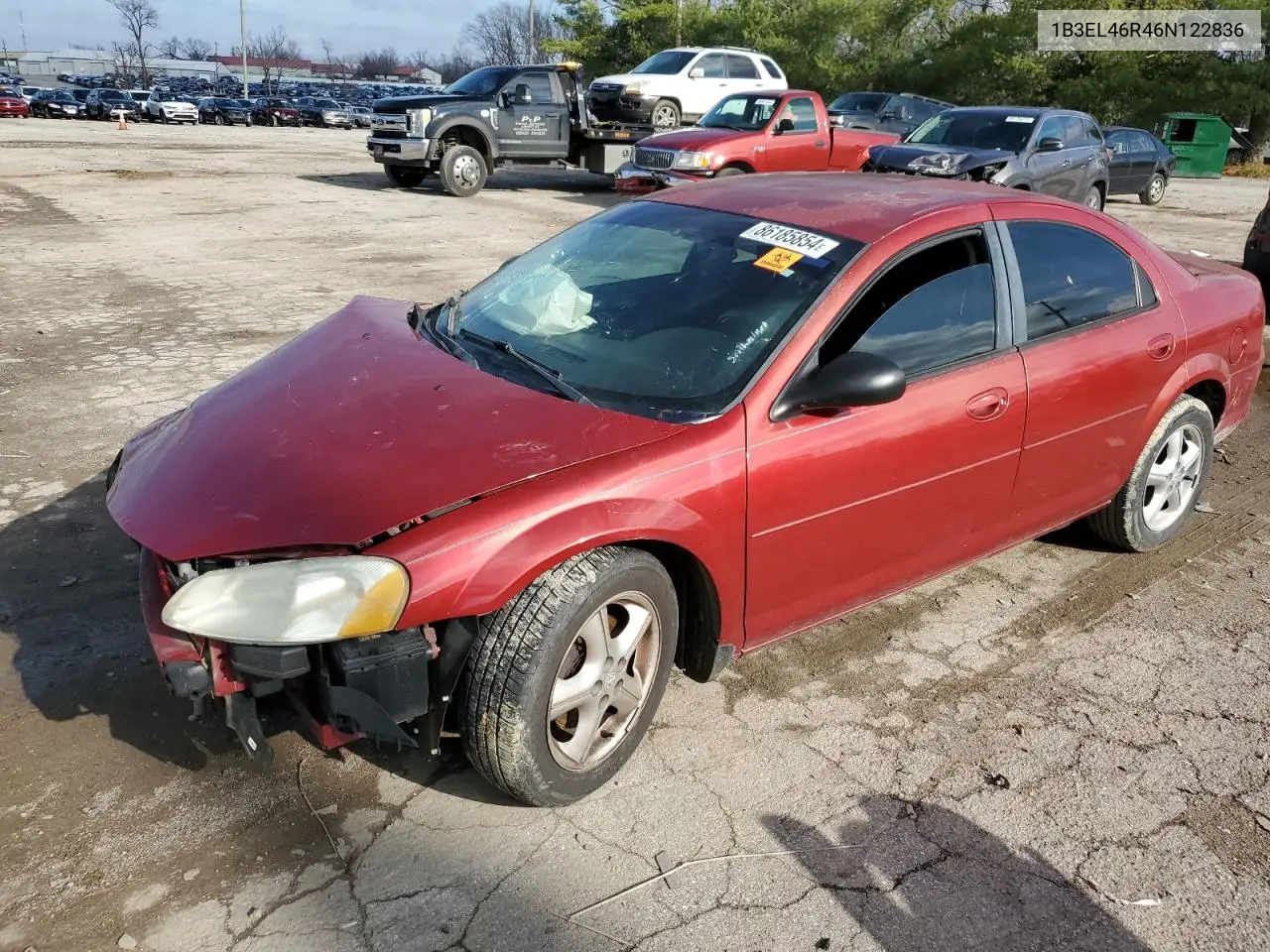 2006 Dodge Stratus Sxt VIN: 1B3EL46R46N122836 Lot: 86185854