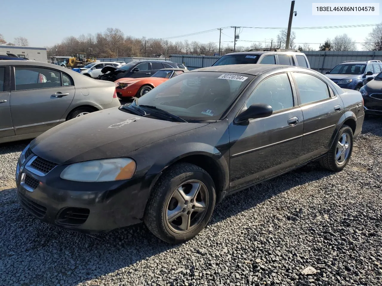 2006 Dodge Stratus Sxt VIN: 1B3EL46X86N104578 Lot: 86489584