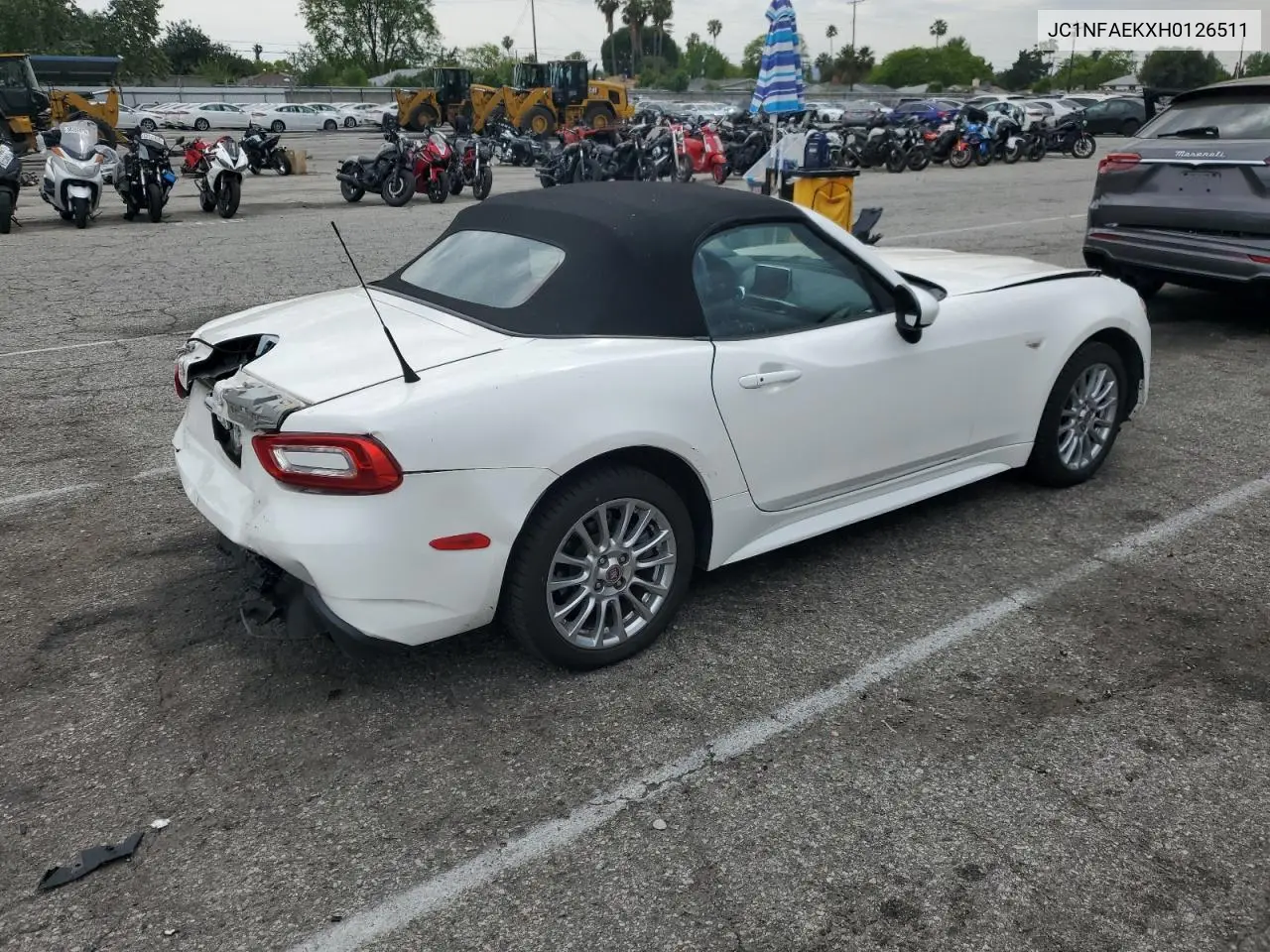 2017 Fiat 124 Spider Classica VIN: JC1NFAEKXH0126511 Lot: 59601185