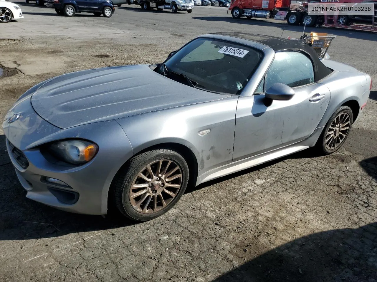 2017 Fiat 124 Spider Classica VIN: JC1NFAEK2H0103238 Lot: 78315514
