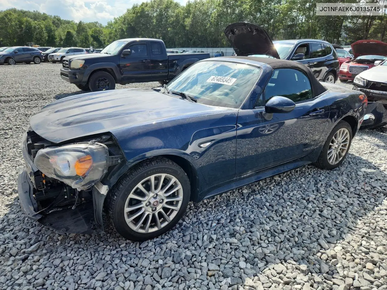 2018 Fiat 124 Spider Classica VIN: JC1NFAEK6J0135745 Lot: 62469345