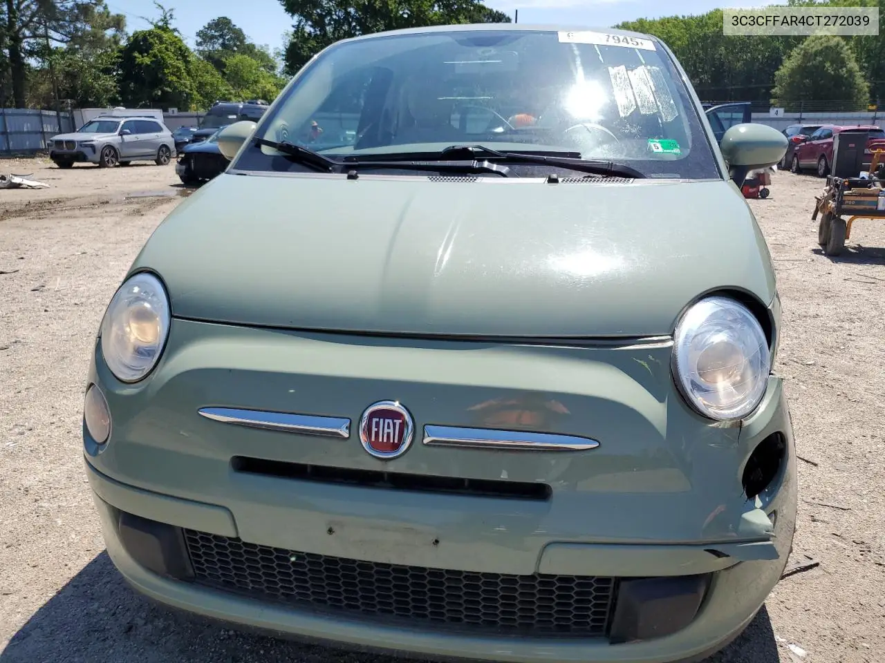 2012 Fiat 500 Pop VIN: 3C3CFFAR4CT272039 Lot: 61237945