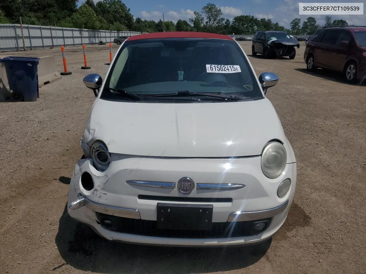 2012 Fiat 500 Lounge VIN: 3C3CFFER7CT109539 Lot: 61502415