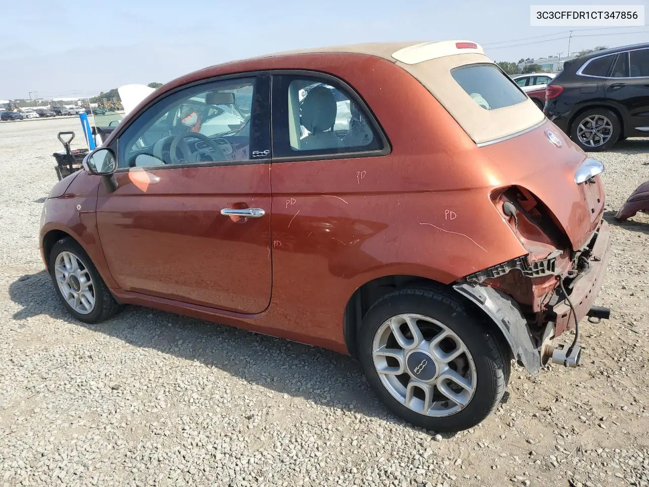 2012 Fiat 500 Pop VIN: 3C3CFFDR1CT347856 Lot: 61759385