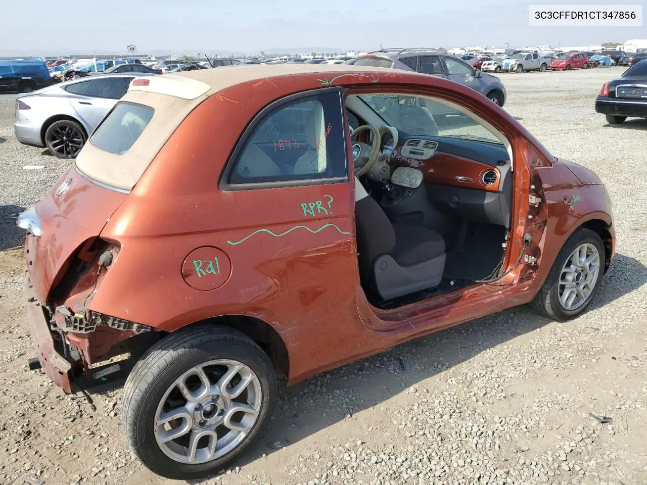 2012 Fiat 500 Pop VIN: 3C3CFFDR1CT347856 Lot: 61759385