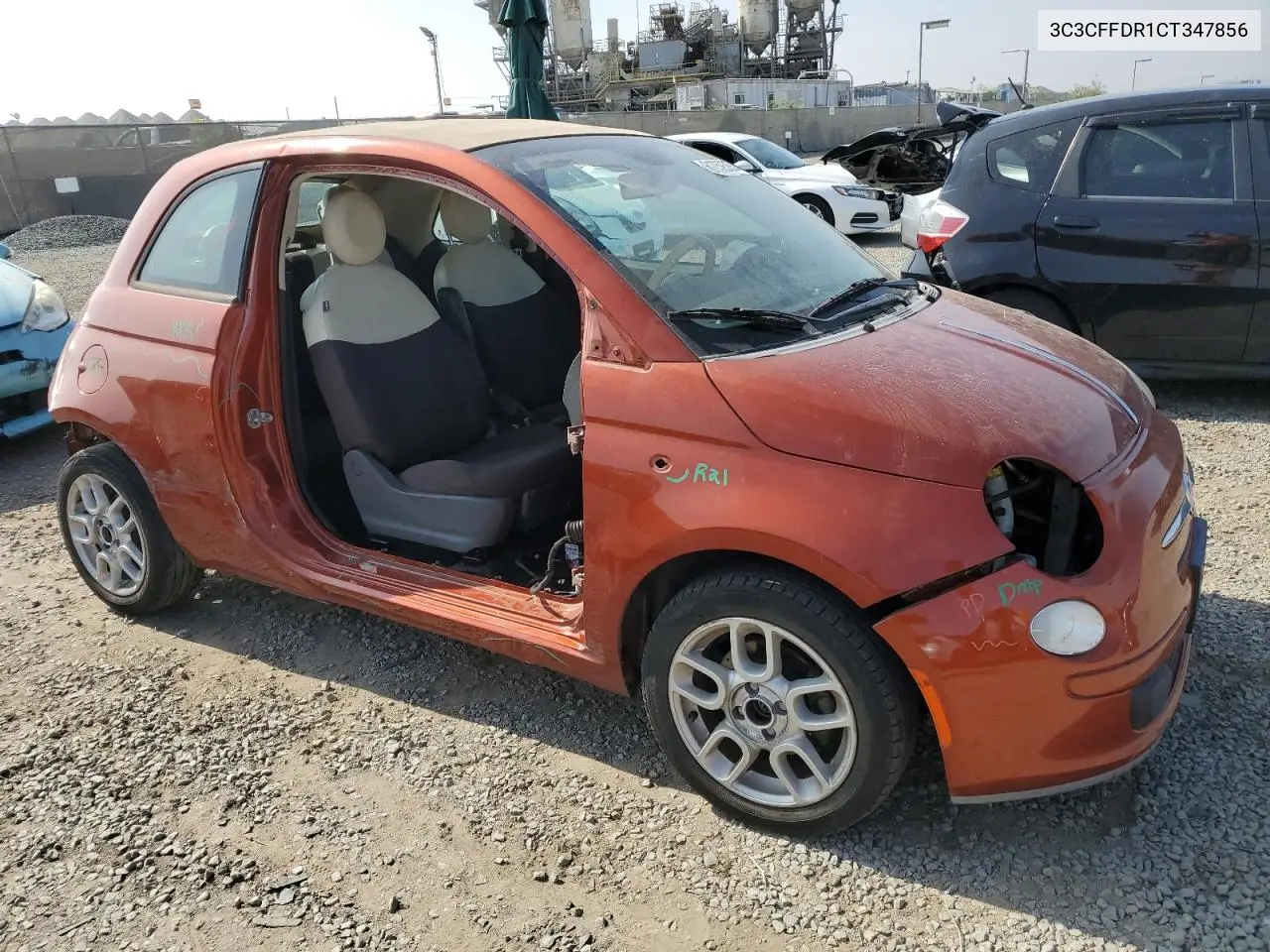 2012 Fiat 500 Pop VIN: 3C3CFFDR1CT347856 Lot: 61759385