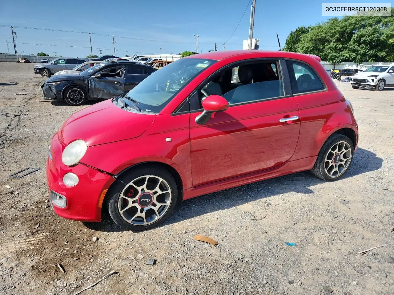 2012 Fiat 500 Sport VIN: 3C3CFFBR8CT126368 Lot: 62024555