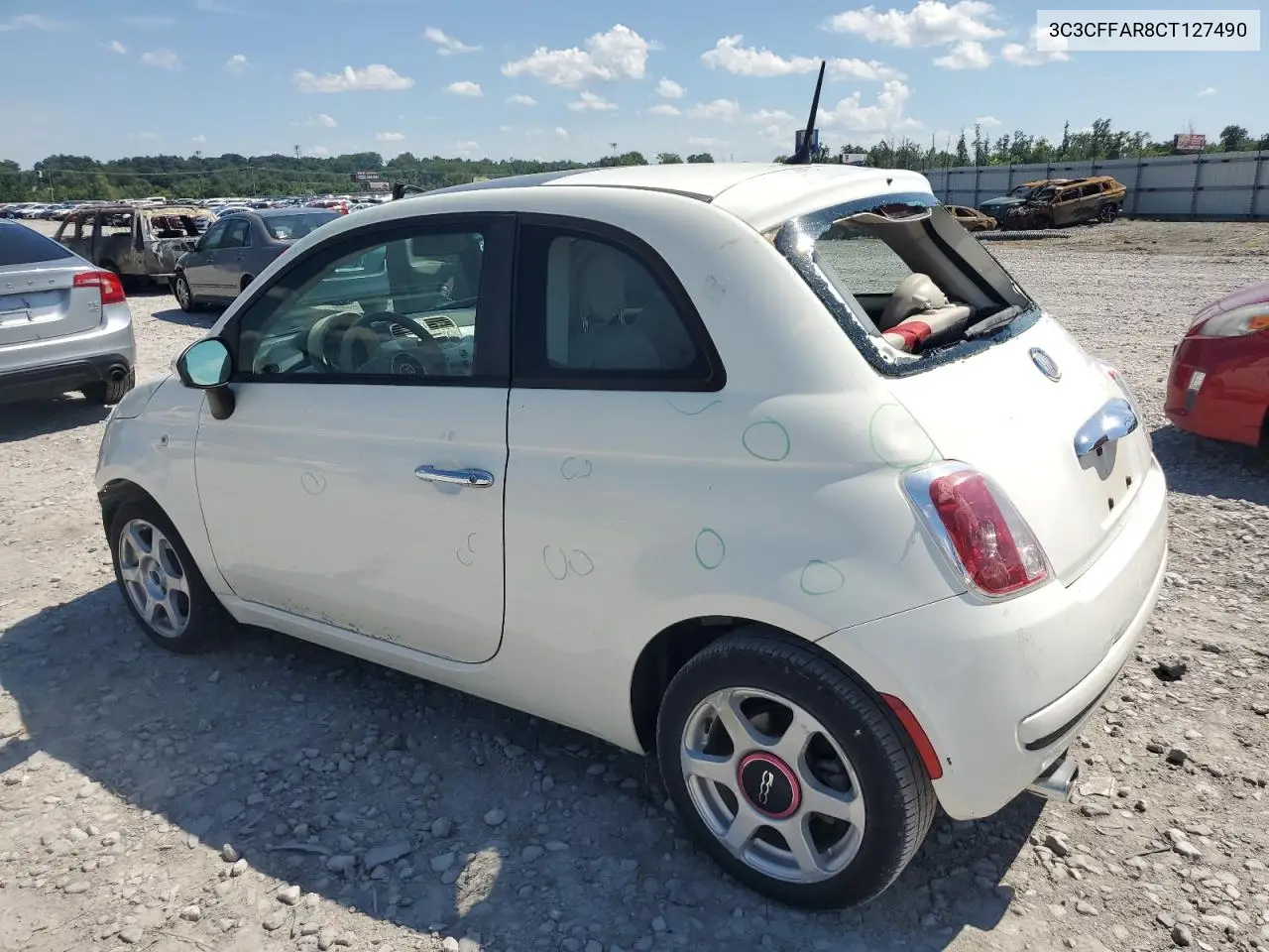 2012 Fiat 500 Pop VIN: 3C3CFFAR8CT127490 Lot: 62100215