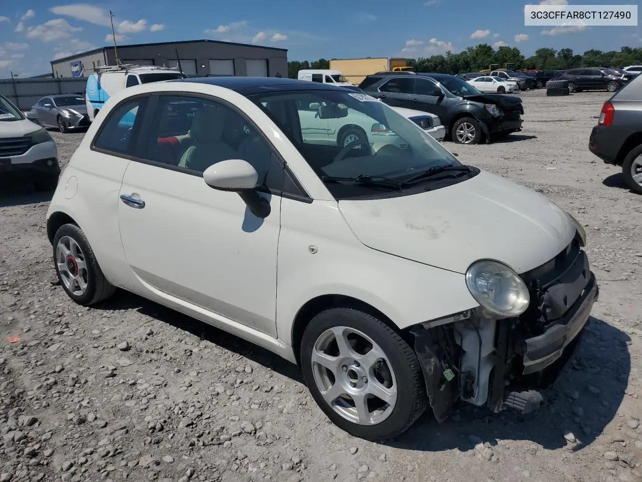 2012 Fiat 500 Pop VIN: 3C3CFFAR8CT127490 Lot: 62100215