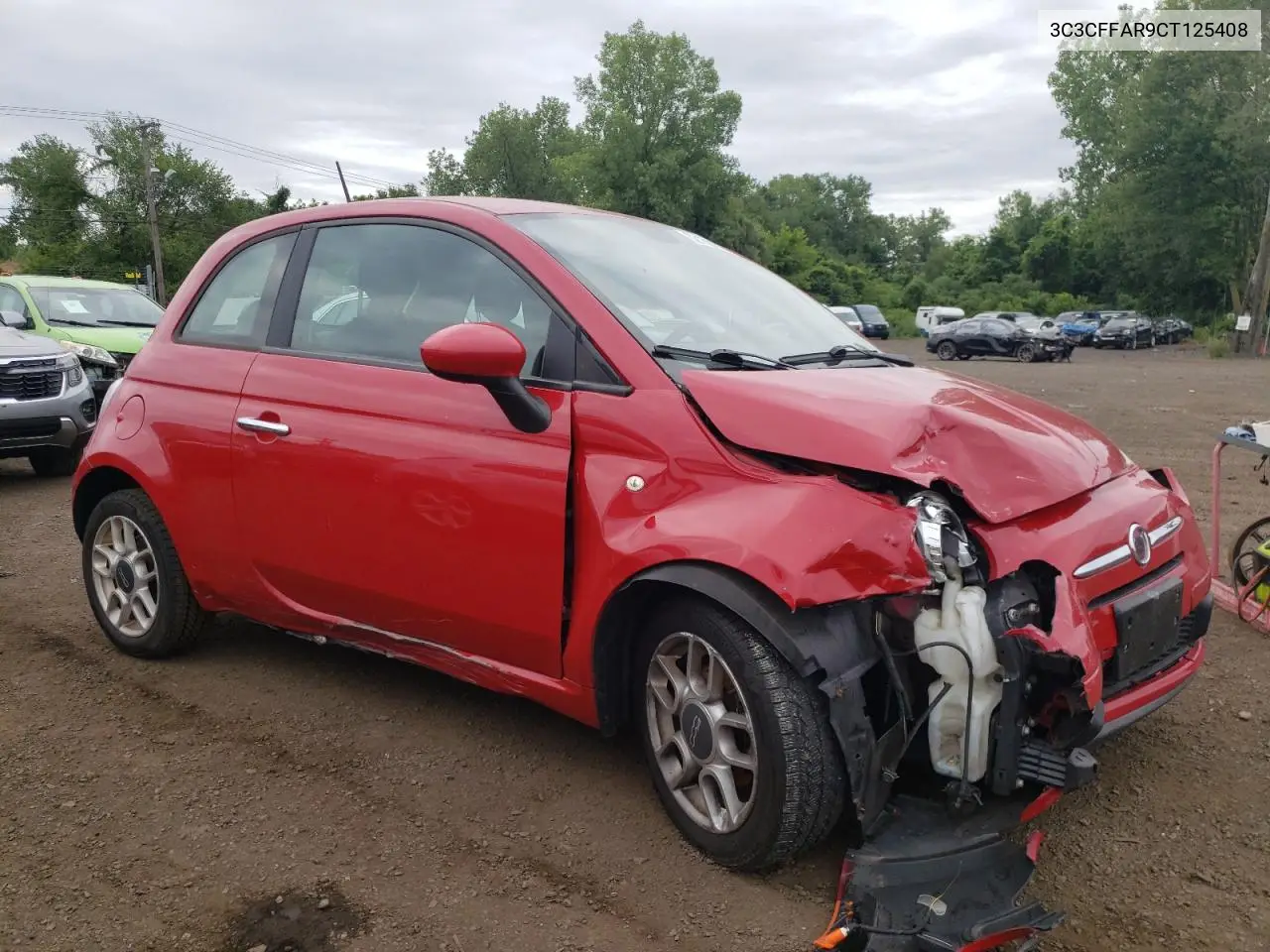 2012 Fiat 500 Pop VIN: 3C3CFFAR9CT125408 Lot: 62158265