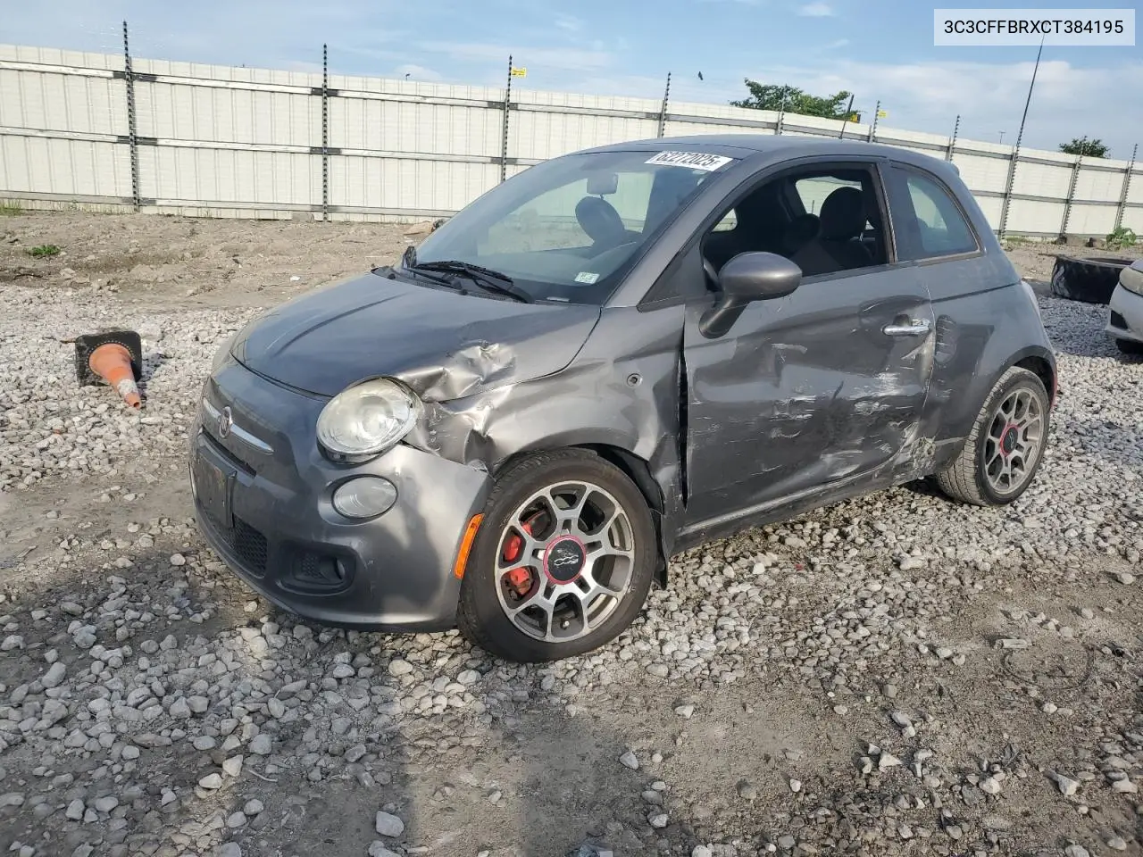 2012 Fiat 500 Sport VIN: 3C3CFFBRXCT384195 Lot: 62272025