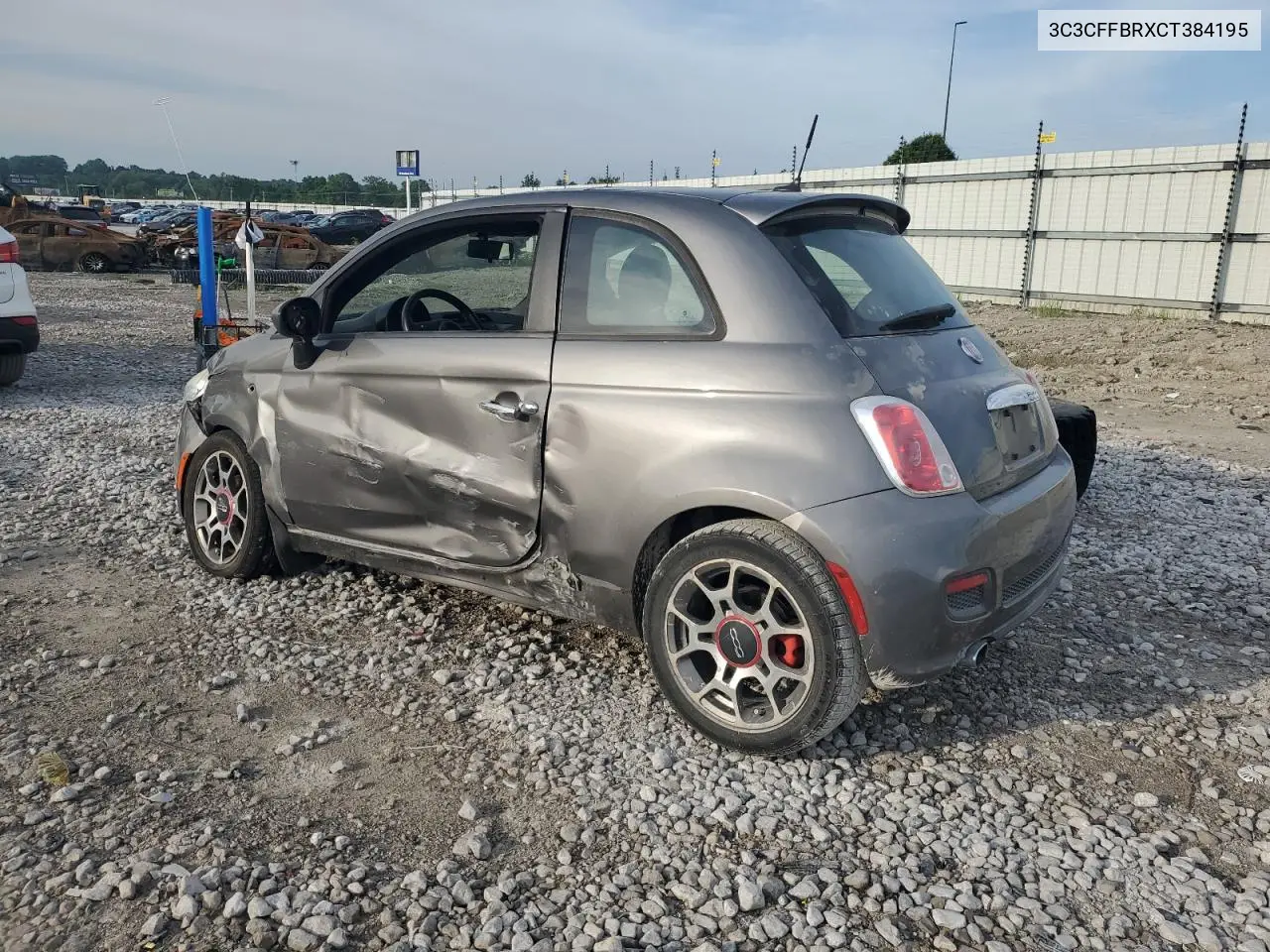 2012 Fiat 500 Sport VIN: 3C3CFFBRXCT384195 Lot: 62272025