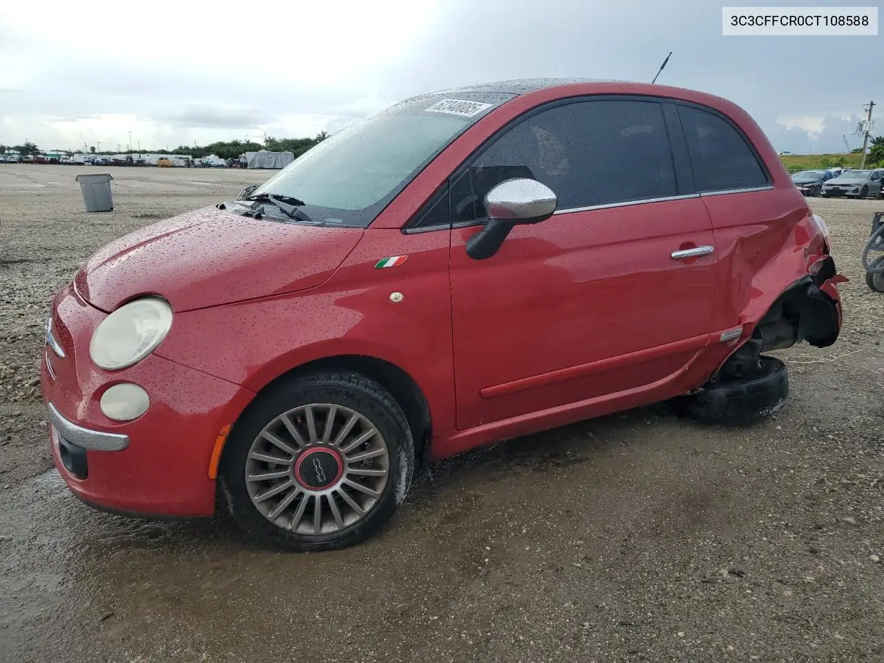 2012 Fiat 500 Lounge VIN: 3C3CFFCR0CT108588 Lot: 62348085